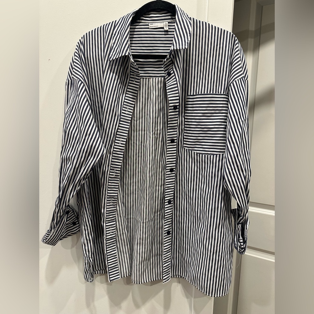 ASOS Black and White Striped Button Down Shirt
